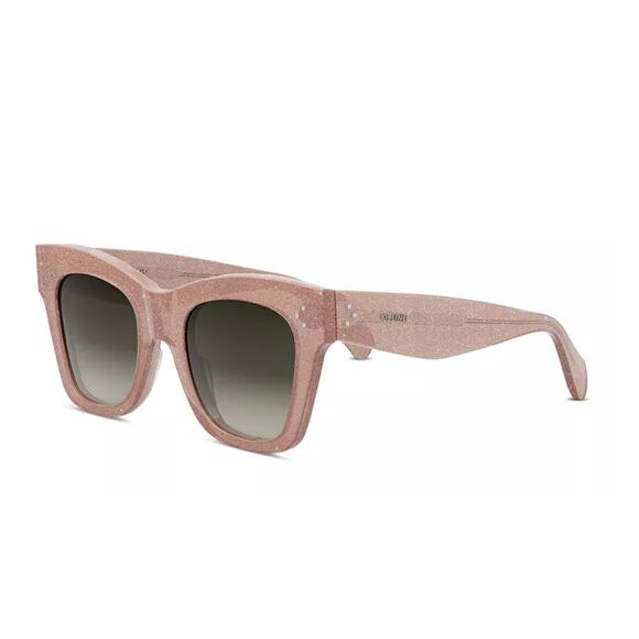 CELINE Bold 3 Dots Cat Eye Sunglasses, 50mm*Pink Sparkle*NEW in Box, Case, Cloth - Picture 4 of 6